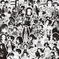 鬼滅の刃 鬼滅の刃 黒白 ステッカー シール 78枚