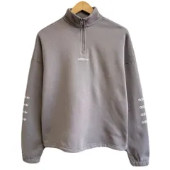 adidas アディダス トレフォイル ハーフジップスウェットシャツ プルオーバー 裏起毛 薄紫 ライトパープル ライトグレー系 No.M211