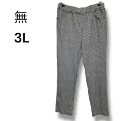 a1860 【3L】ギンガムチェック ストレッチパンツ ウエストゴム 紐あり