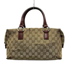 GUCCI(グッチ) ハンドバッグ GG柄 113009 ライトブラウン×ダークブラウン×ボルドー レザー