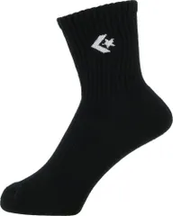 コンバース CONVERSE バスケット クッションソックス ミドル丈 靴下 くつ下 フットウェア バッソク バスケソックス スポーツ全般 パイル底 シンプル ワンポイント 部活 チーム トレーニング  CB121053 1911 ブラック×ホワイト