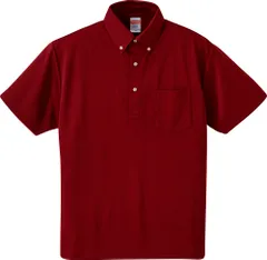ユナイテッドアスレ UnitedAthle 【男女兼用 トレーニングウェア ビッグサイズ 】 4.1オンス ドライアスレチックポロシャツ ボタンダウン・ポケット付  XXL～XXXXL  592101X 72 バーガンディ