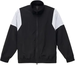 ユナイテッドアスレ UnitedAthle コットンライク ナイロン トラック ジャケット 裏地付   721001 2001 ブラック/ホワイト