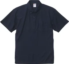 ユナイテッドアスレ UnitedAthle スペシャルドライカノコポロシャツ ボタンダウン、ポケット付キ   202301 86 ネイビー