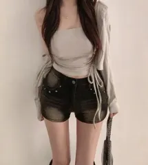 新品) 半ハイウエスト ショートパンツ