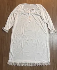 【訳あり】 ルームウェア 長袖 Lサイズ プリンセス ネグリジェ レース フリル リボン 一部不良