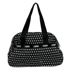 LESPORTSAC(レスポートサック) ボストンバッグ - 黒×白 ハート/本体ロックなし