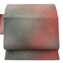 【美品】 名古屋帯 秀品 幾何学模様 灰色 正絹 【中古】