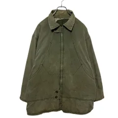 【VINTAGE】 裏ボア 中綿キルティングライナー ダックジャケット 無地 ワーク 作業 アウトドア ストリート キャンバス S-4044