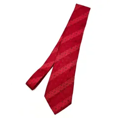 【良品】CHANEL シャネル ネクタイ チェック柄 レッド 赤色 シルク ユニセックス 男女兼用 メンズ レディース