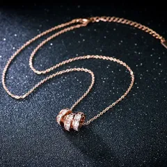 ネックレス アレルギー対応 レディース リング 3連 サークル CZダイヤ アクセサリー ジュエリー 上品 大人 可愛い ポイント消化