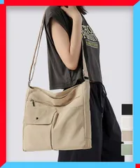 新品 ショルダーバッグ A4 大容量 レディース メンズ 斜めがけ 多収納 スクエア 無地【送料無料】