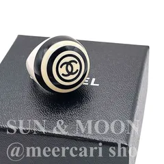 シャネル ストライプ リング 12号 指輪 ココマーク しましま プラスチック ホワイト ブラック 白黒 ビンテージ レア 希少 OJ261-2-a1