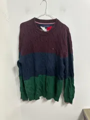 アラビアヴィンテージ トミーヒルフィガー ケーブル ニット マルチカラー セーター 100