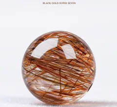 【1粒】天然7AブラックゴールドスーパーセブンビーズクリスタルビーズDIYブレスレットハンドメイドブレスレット素材8mm