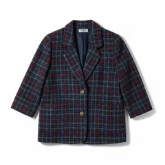 バンベール VINVERT ジャケット チェック 日本製 裏地付き サイドポケット 黒 赤 ネイビー 11ARサイズ 984418