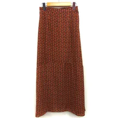 ビス ViS フレア スカート ロング マキシ丈 花柄 M ブラウン 茶 /HT25