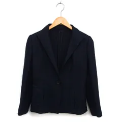 アナイ ANAYI ツイード トライアングルカラー ジャケット アウター 裏地なし シンプル 38 黒 ブラック /NT31