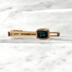 美品 BURBERRY バーバリー 宝石 ゴールド グリーン ロゴ ホース ネクタイピン タイピン 緑