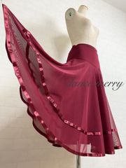 新品 ミディアム丈 社交ダンス ラテン ワルツ 黒 レッスン 3704 兼用