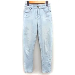 ゴージ GORGE ジーンズ デニム パンツ スキニー シンプル ロゴパッチ 綿混 S ライトブルー 青 /HT31