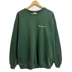 Champion チャンピオン フロントプリント ロゴプリント ワンポイントロゴ 刺繍 トレーナー スウェット 裏起毛 緑 グリーン XLサイズ No.M220