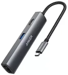 【中古】PCハード Anker PowerExpand+ 5-in-1 USB-C イーサネットハブ(グレー)[A83380A1]