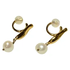 ete(エテ) イヤリング - ゴールド×アイボリー イヤーカフ