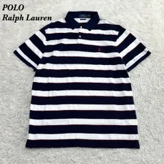 【美品】POLO Ralph Lauren ポロシャツ XL ネイビー ボーダー
