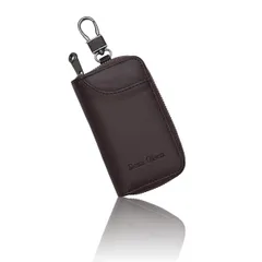 [ＤＯ　Ｄｅａｎ　Ｏｌｓｅｎ] オリジナルブランド キーケース メンズ レディース スマートキーケース 本革 ギフトケース付き 6連フック カラビナ カード入れ プレゼント (ダークブラウン)