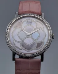 中古 保証書付き ピアジェ PIAGET アルティプラノ P10244 G0A30023 ピンク シェル文字盤 WG 750 純正ダイヤモンド メンズ 手巻き 腕時計のサムネイル