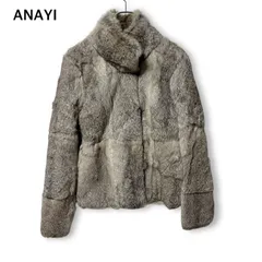 ANAYI アナイ ショート丈ファーコート ボレロ ふわふわ 可愛い グレー グレージュ レディース 38 M ラビット キュプラ デート 食事会 通勤 フォーマル セレモニー 謝恩会 発表会 舞台 衣装 撮影 映え 大人女子 きれいめ 上質 高見え