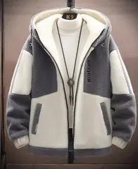 【大特価】ボアジャケット メンズ フリース ボアアウターパーカー 裏起毛 ジャンパー フード付き もこもこ 防寒 厚手暖かい ゆったり 通学 通勤