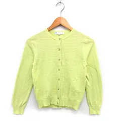クミキョク 組曲 KUMIKYOKU カーディガン ニット コットン混 リブ クルーネック 長袖 S2 ライムグリーン /NT18