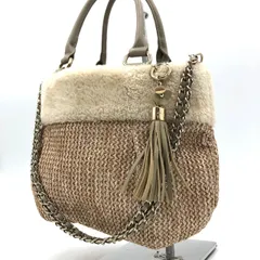アンテプリマ ミスト 2WAY かごバッグ ファー ハンドバッグ チャーム付