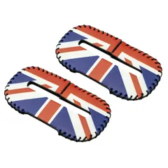 スカイベル(SKYBELL) シートベルト バックル カバー ミニクーパー f54 f55 f56 f57 f60 BMW MINI 対応 2個 アクセサリー 便利 グッズ 合成皮革 (ユニオンジャック【A】)