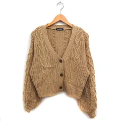 イーストボーイ EAST BOY ニット カーディガン Vネック ケーブル編み ローゲージ F ベージュ /FT37