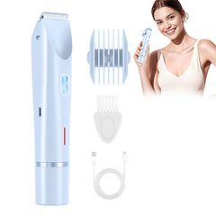 【Popular Item】Travel (Blue) Home Use IPX7 Full Body Shaver, Face Shaving, Wet & Dry Use, Lightweight, Multifunctional, Low Noise, USB Rechargeable, Compact, for Arms and Underarms, Painless Electric Shaver, Waterproof Wet & Dry, Women's Shaver, 2-in-1 Ladies Body Shaver, Portable Electric Rechargeable