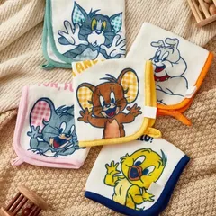トムとジェリー　TOM&JERRE　ループ付きタオル　キャラクター　可愛いタオル　5枚セット　トムジェリ　トム　ジェリー