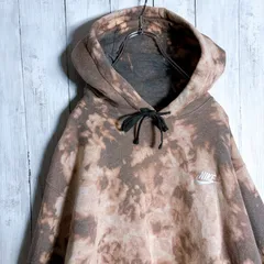 【入手困難】00s 古着 ナイキ NIKE ブリーチ加工 タイダイ グレー パーカー #96047