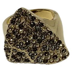 SWAROVSKI(スワロフスキー) リング ss - ピンクゴールド×ダークブラウン×クリア