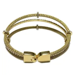 SWAROVSKI(スワロフスキー) バングル - クリア×ゴールド サイズ：M