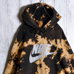 【最高モデル】00s 古着 NIKE ナイキ タイダイ ブリーチ加工 シルバープリント パーカー #05