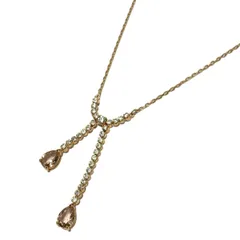 SWAROVSKI(スワロフスキー) ネックレス - クリア×ピンクゴールド×ベージュ