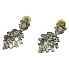 SWAROVSKI(スワロフスキー) イヤリング - クリア×ベージュ