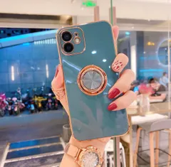 スマホケースリング付 スマホリング スマホケース リング付き  カラー iPhone用 おしゃれ 落下防止