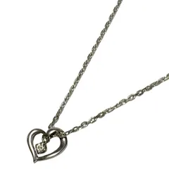 4℃(ヨンドシー) ネックレス - ダイヤモンド×シルバー 1Pダイヤ/ダイヤ約0.02カラット/ハート