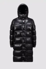 モンクレール ハノーベリアン ダウンジャケット ロング丈 ブラック 光沢