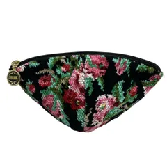 FEILER(フェイラー) ポーチ - 黒×ピンク×グリーン 花柄