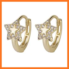 【新品】 レディース かわいい 小さい 最高級ジルコニア付 パール付き フープピアス 軽量化 ワンタッチ 金属アレルギー対応 (E)